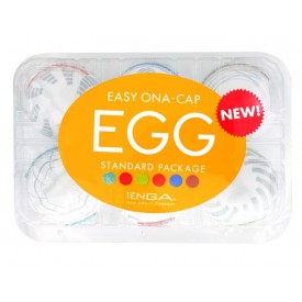 Набор из 6 мастурбаторов Tenga EGG Easy Beat с различным рельефом